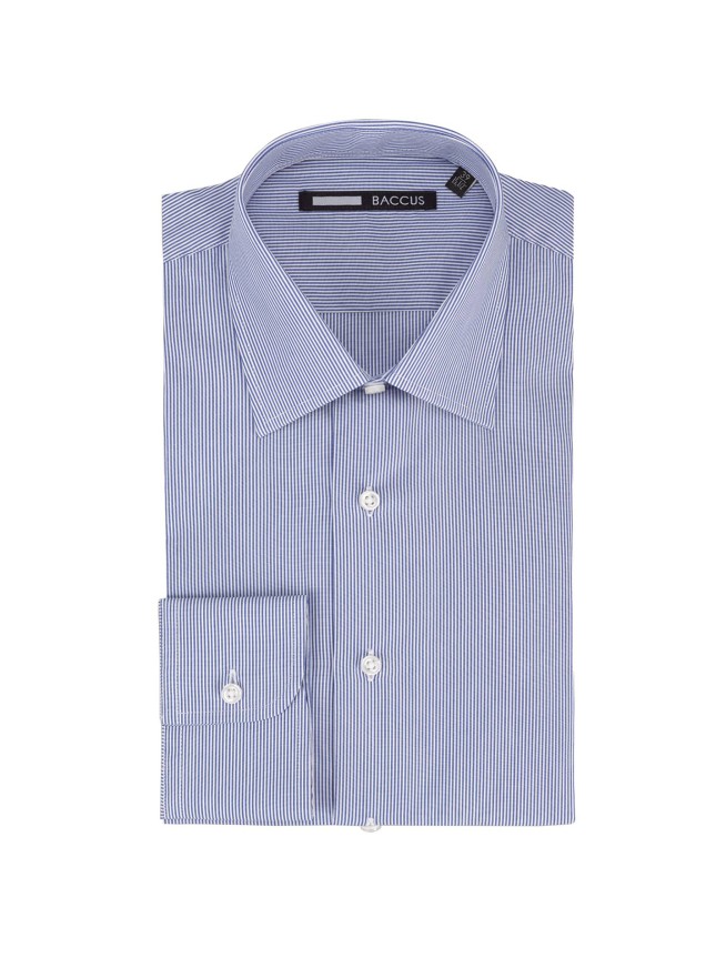 Blue Striped Regular Fit Refined Shirt