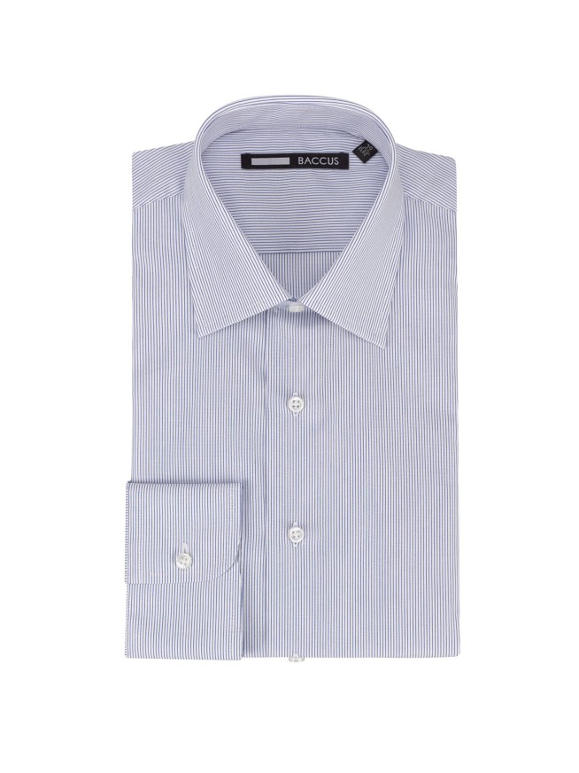 Blue Striped Regular Fit Smart Shirt