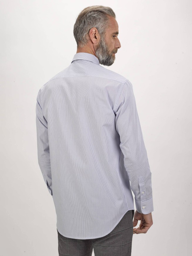 Blue Striped Regular Fit Smart Shirt