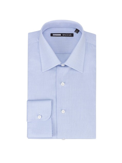 Blue Textured Cotton Regular Fit Shirt - Image product