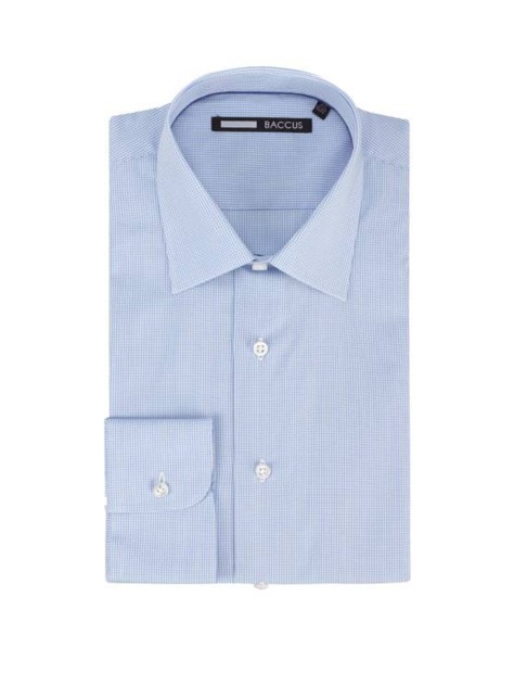 Blue Gingham Regular Fit Shirt with Collar Detail - Image product