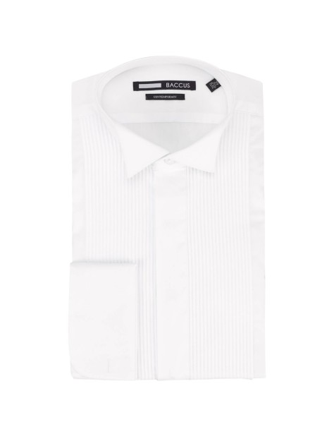 White Contemporary Fit Pleated Dress Shirt - Image product