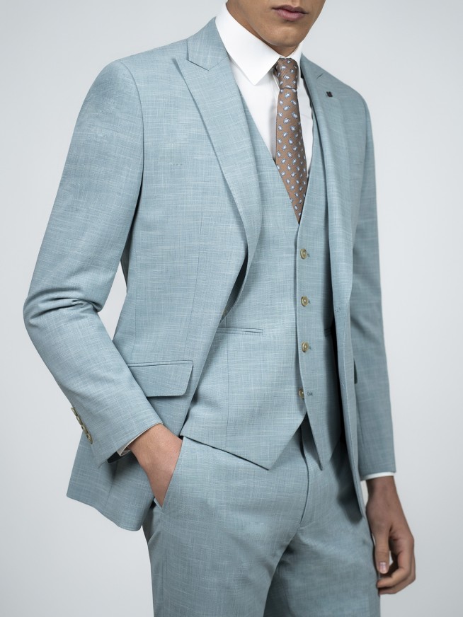 Regular Fit Light Green  Easy Care Suit
