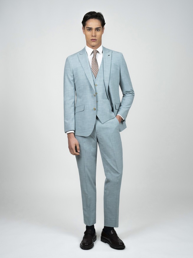 Regular Fit Light Green  Easy Care Suit