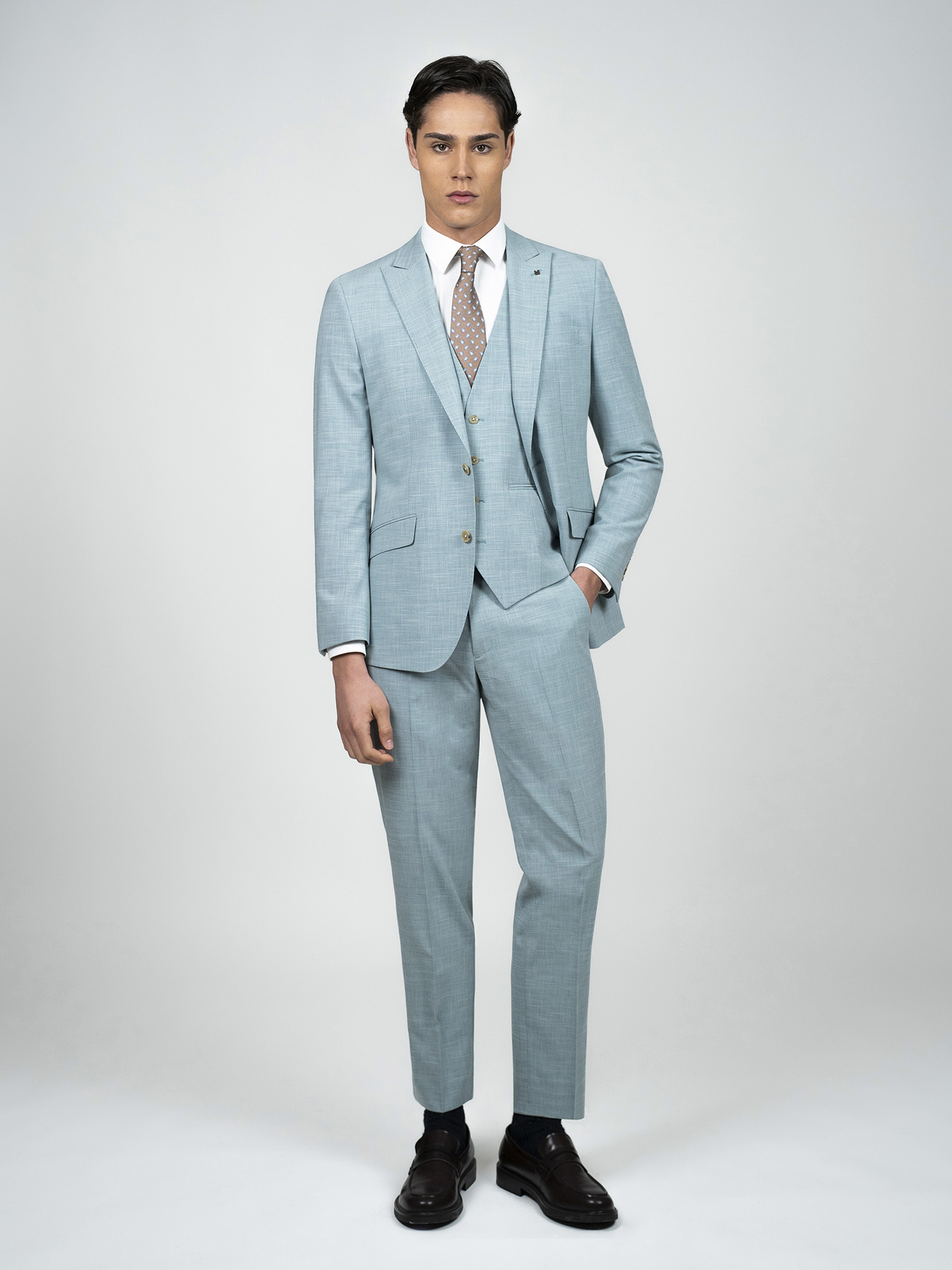 Regular Fit Light Green Easy Care Suit