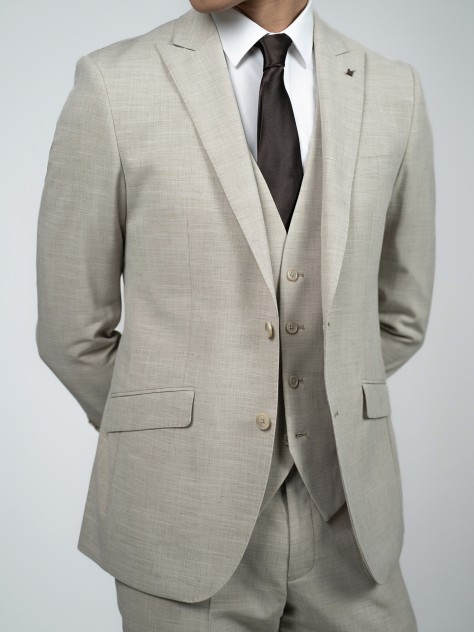 Regular Fit Bege Easy Care Suit