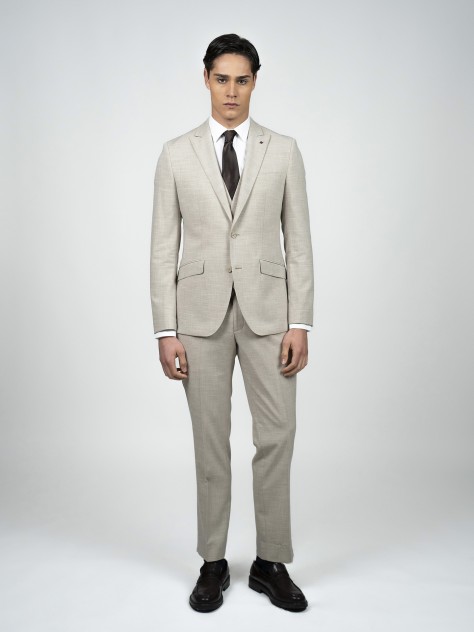 Regular Fit Bege Easy Care Suit - Image product