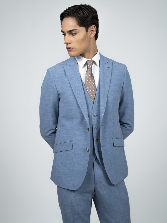 Regular Fit Light Blue Easy Care Suit