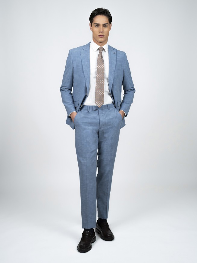 Regular Fit Light Blue Easy Care Suit
