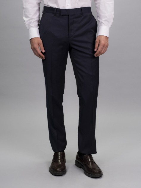 Tailored Fit Navy Blue Italian Wool Suit