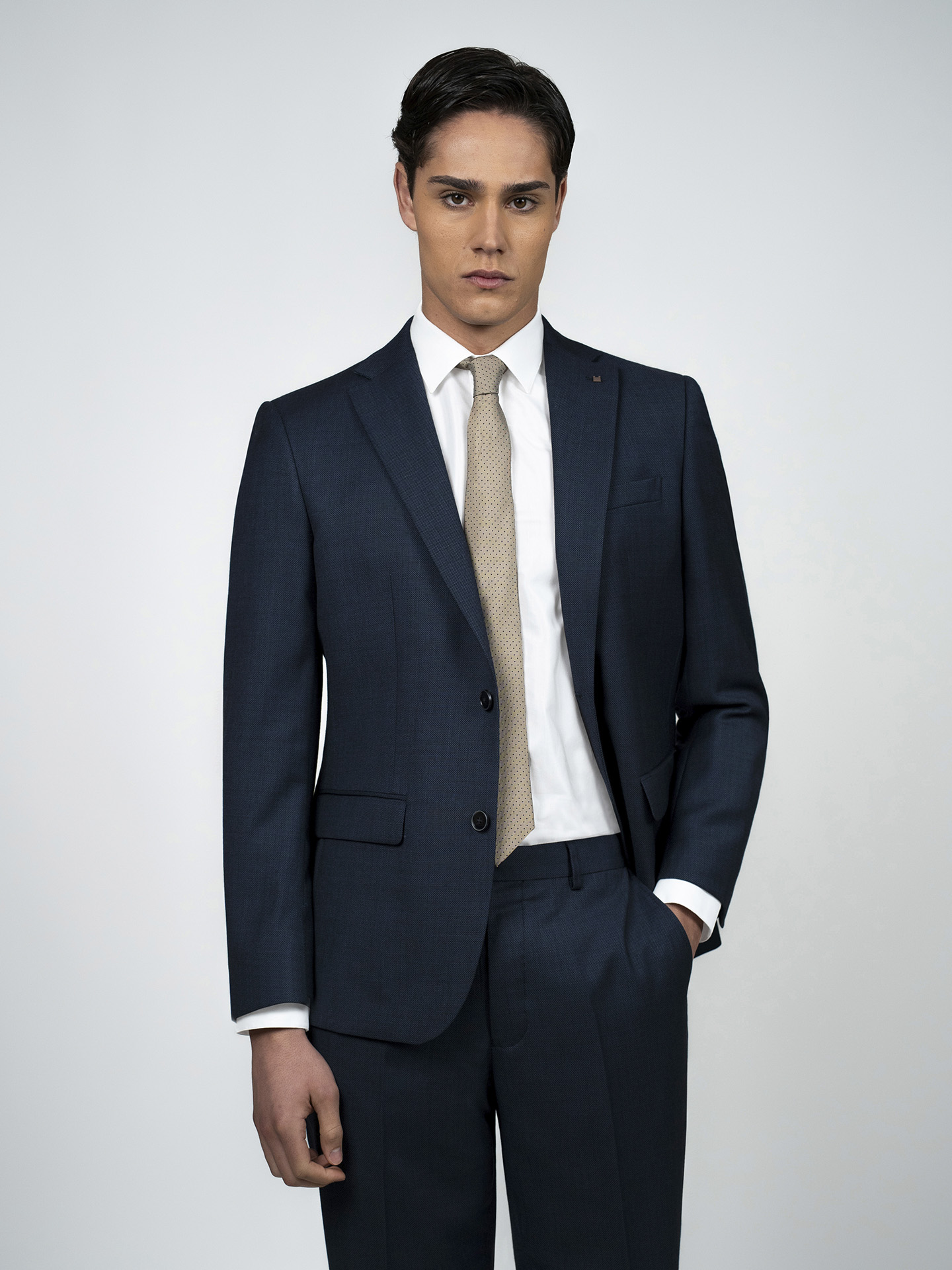 Dark Blue Birdseye Wool Suit