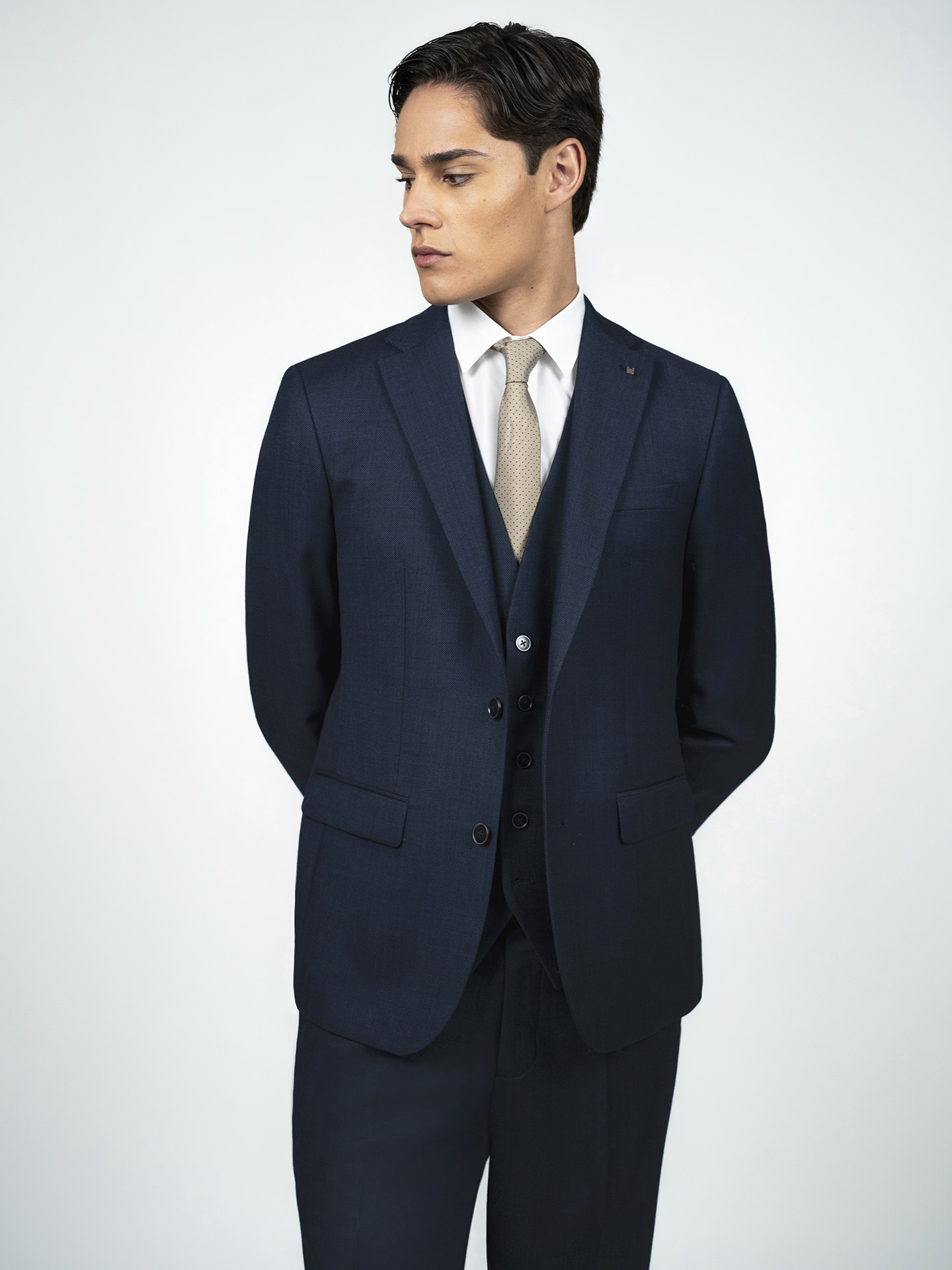 Dark Blue Birdseye Wool Suit