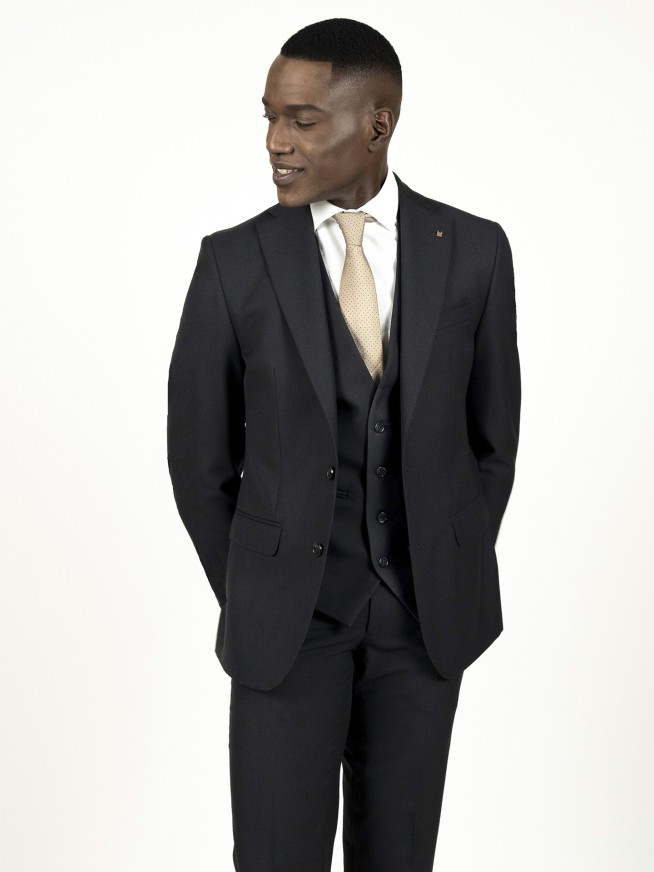 Black Regular Fit Jacket