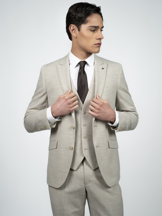 Regular Fit Sand Easy Care Jacket