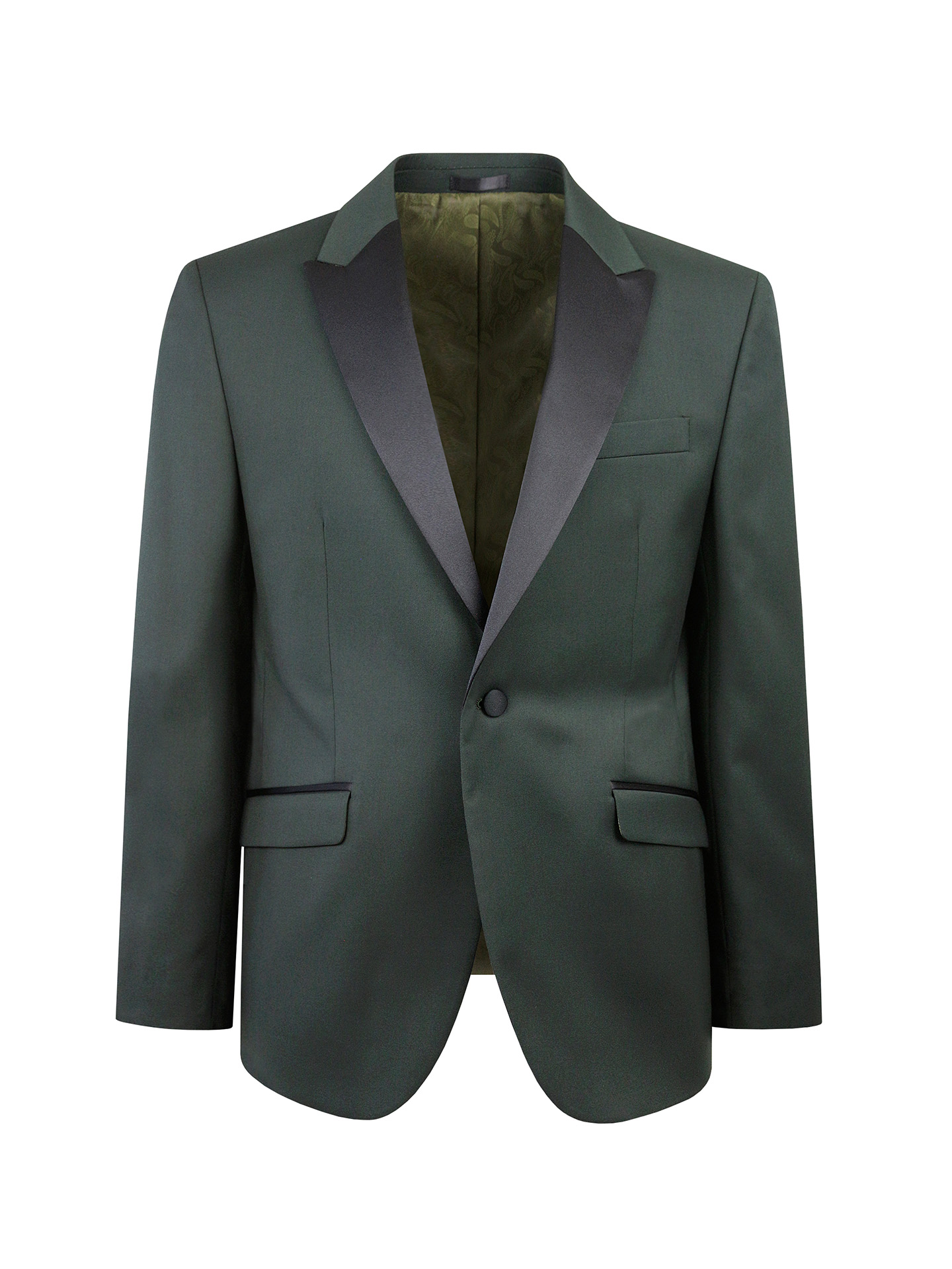Regular Fit Green Stretch Jacket